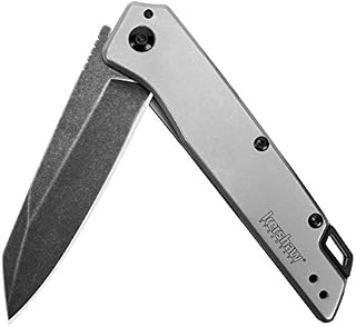 Kershaw Misdirect Pocketknife; 2.9 in. 4Cr13 Black-Oxide Blackwash Finish Blade, Stainless Steel Stonewash