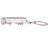 Super comme message Porte-clés de camion avec nom - Argent - Victor, silverl