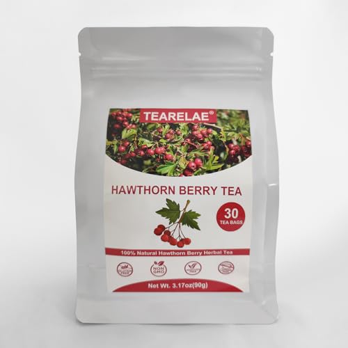 TEARELAE - Hawthorn Berry Herbal Tea Bags – Caffeine Free, Sweet & Tart Flavor – 30 Count – Non-GMO
