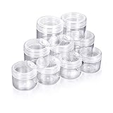 Material: Kunststoff HugeStore 10 Stück 20 Gramm Klar Leer Kunststoff Nailart Döschen Dosen Aufbewahrung Tiegel Kosmetische Behälter mit Schraubverschluss Klar