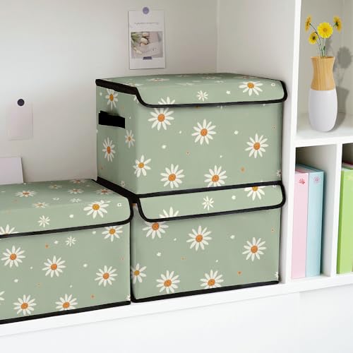 Image of Stackable Clothes Storage Bins with Lids 3 Pack | Closet Organizers Fabric Box for Home and Office,Blanket Clothes Organizers,Under Bed Storage Containers