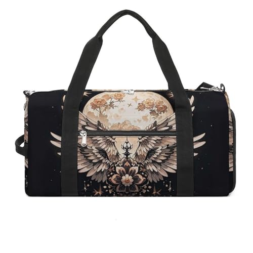 Grand sac de sport imperméable lune fleurs fini les affaires mouillées