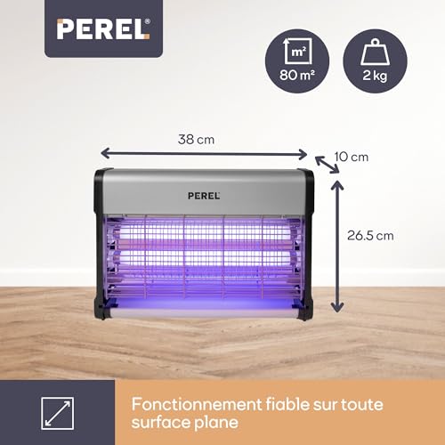 Perel Tue-Insectes Electrique, UV-A, 2800 V, 80 m2, Interieur, Silencieux – vue 6