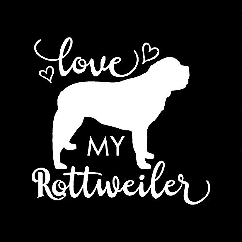Sticker Rottweiler blanc 5,5x5 pour voiture et ordinateur portable MKR958
