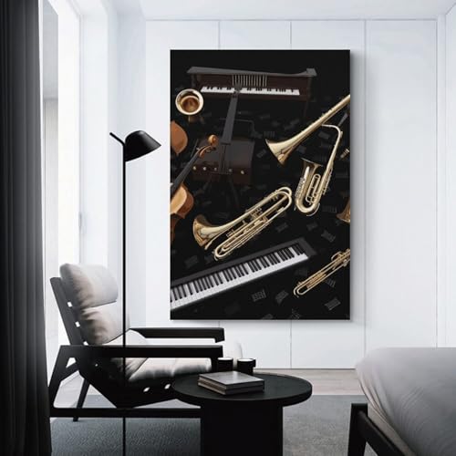Décoration murale moderne toile musique pour salon et bureau - 3