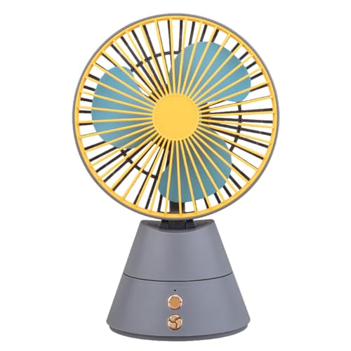 MLTN53NQIOF1D43S Ventilador oscilante recargable de 3 velocidades, ventilador de escritorio oscilante con luz pequeña ventilador de mesa de refrigeración USB, ventilador