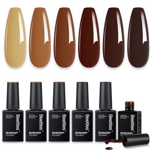 Beetles Brown Gel Polish Set, Fall Whisper Collection, 6 Fall Col...