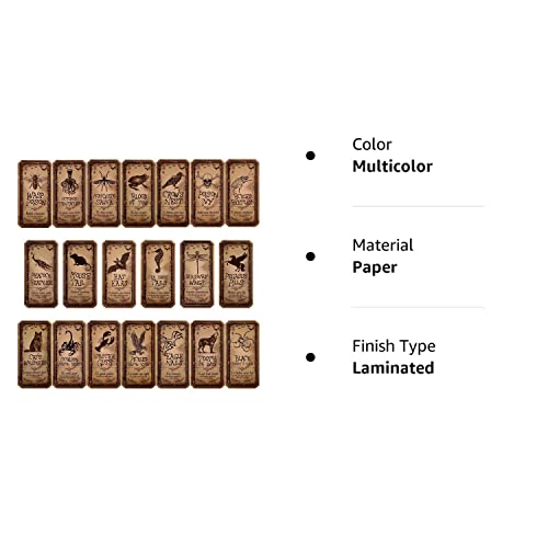 80 Pieces Creepy Halloween Animal Apothecary Bottle Labels Stickers Medicine Bottle Label Laminated Ready To Use For Party Decoration Party Gifts And Photo Props, 20 Styles #TOP6