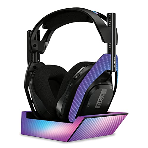 Image of MightySkins Carbon Fiber Skin Compatible with Astro A50 Wireless Headphones + Base Station (Gen 4) - Royal Haze | Protective, Durable Textured Carbon Fiber Finish | Easy to Apply | Made in The USA