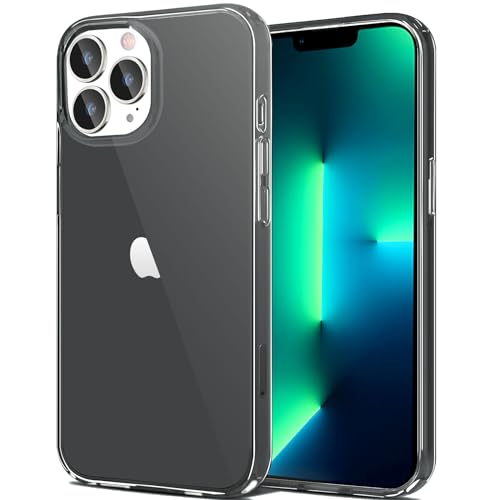 JJGoo Compatible with iPhone 13 Pro Max Case Clear, Transparent Soft Shockproof Protective Slim Thin Bumper Cover Phone Case, Black