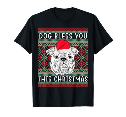 English Bulldog Christmas Funny Birthday Dog Lover Gifts Camiseta