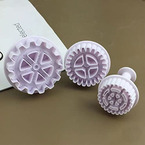 Set 3 moldes cortadores con forma de engranaje miniatura 2