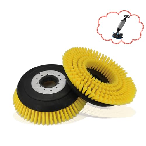 Floor Scrubber Rotary Brush Replacement-Polypropylene Bristles for Portable Mini Floor Scrubber,CW430 8.6 inch,Commercial Scrubbers - Heat & Chemical Resistant Yellow (Pack of 2)