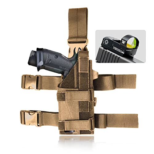 Universal Gun Holster For Pistols 9Mm/P320 Holster/Glock 22 Holster/Glock 19 Holster/1911 Holster/Ec9S Holster/G2C Taurus Holster/Airsoft Accessories (Right, Tan) #TOP1