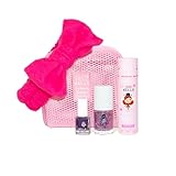 MISS NELLA Coffrets de Maquillage pour Enfants, 3 Variations avec Vernis à Ongles Pelable, Paillettes, Parfum, Baume à Lèvres, Ombre à Paupières, Autocollants, Sac en Filet Rose (Merry Berry)