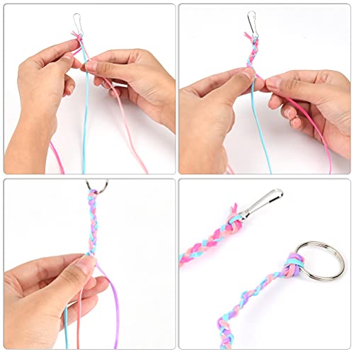 Timesetl 14Pack Plastic Lanyard String Gimp String Kit, Plastic Lacing Cord With 30 Pcs Snap Clip Hooks, 30Pcs Key Chain Ring Clips, 20 Pcs Lobster Clasps For Crafts, Bracelet And Lanyards #TOP4