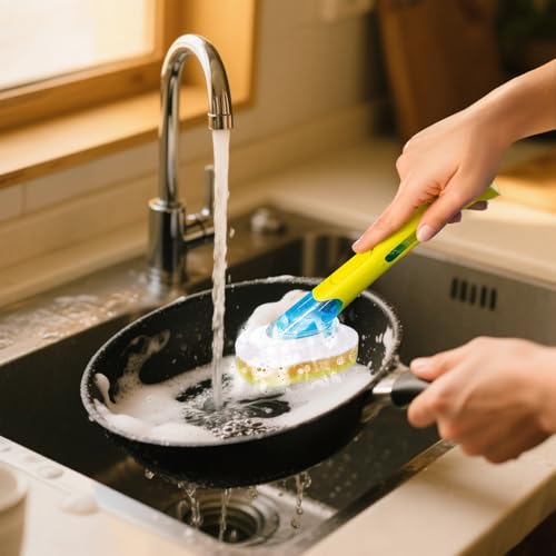 Image of Packs Refill Heads Compatible with Dish Daddy, Non-Scratch Wand Refill Sponge Heads Compatible with Scrub Daddy, Upgrade Much Thicker and Durable (8.)