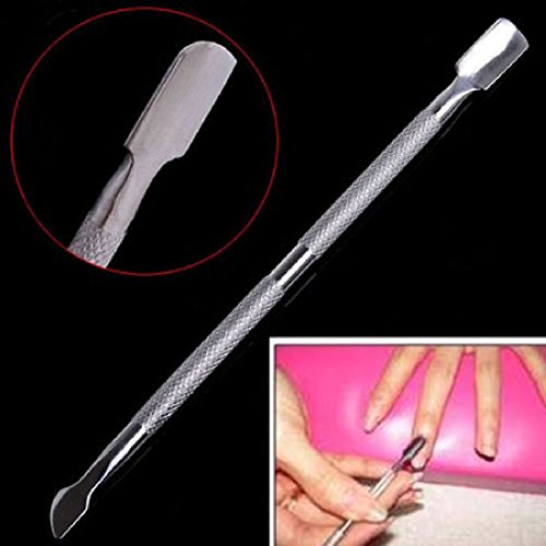 Medius Sticker 2 Way Spoon Stainless Steel Cuticle Pusher Cutter Pedicure by Medius