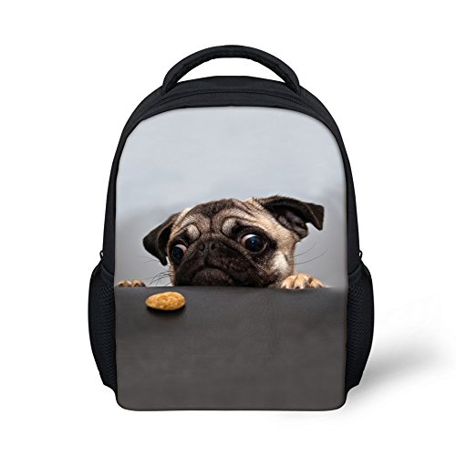 ShowuDesigns: Mochila escolar para niños de 1 a 5 años Perro de carlino talla única