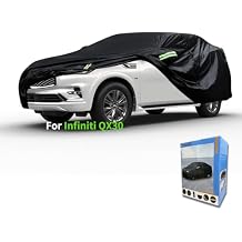 Custom-Fit for Infiniti Car Cover, 7 Layers Car Cover Waterproof All Weather for Automobiles, Outdoor Full Cover Rain Sun UV Protection with Zipper Black,for Infiniti QX30