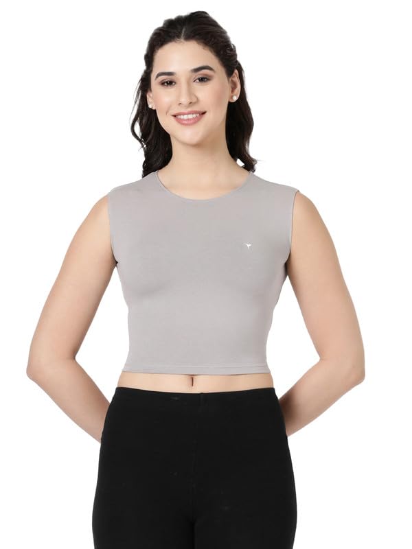 blossom Women's Sleeveless Round Necked Crop Top Crafted with 95% Cotton and 5% Elastane_Tank Top - Pack of 1-picture-44