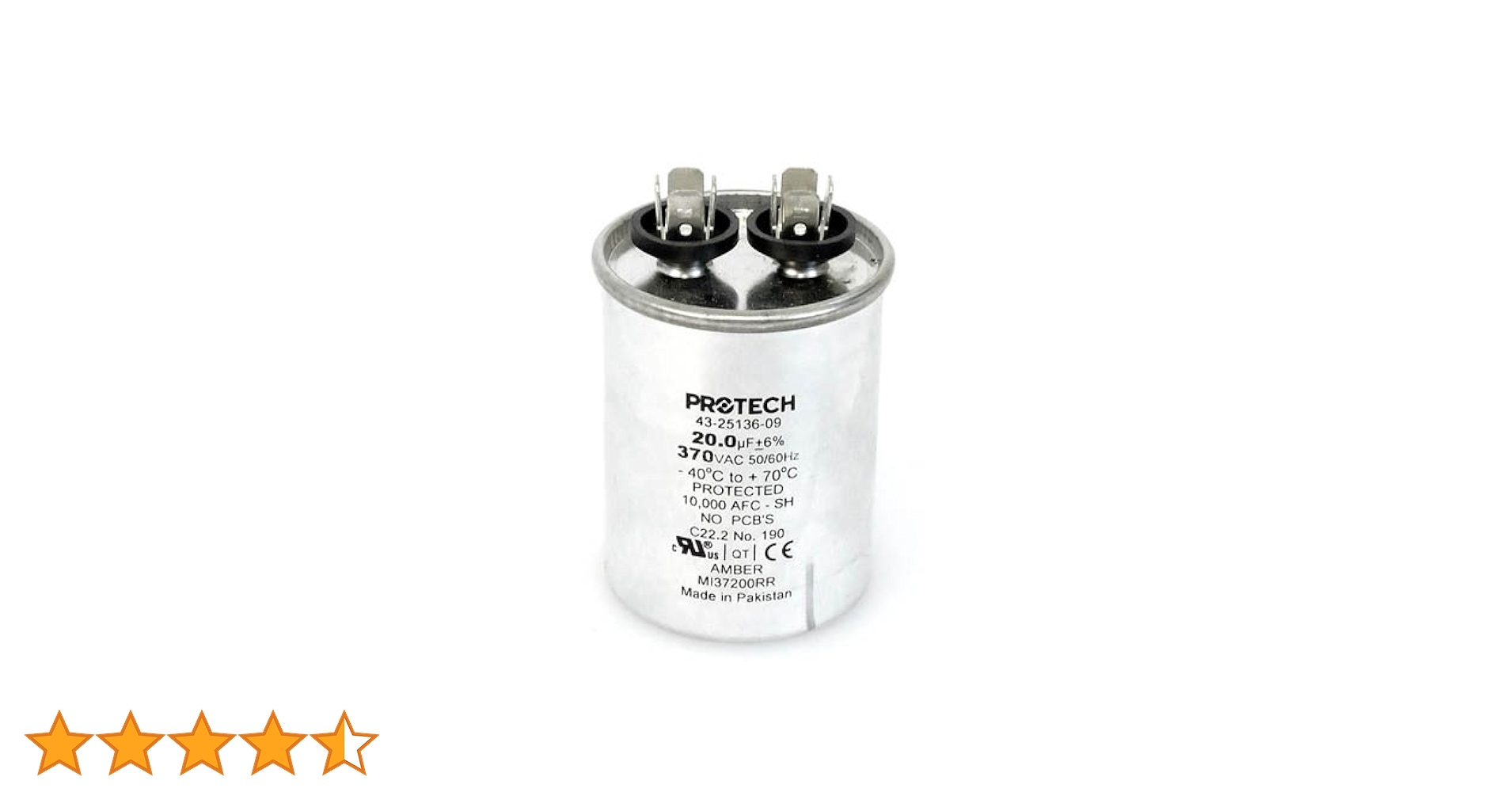 43-25136-09 -Rheem OEM Round Replacement Run Capacitor 20 UF