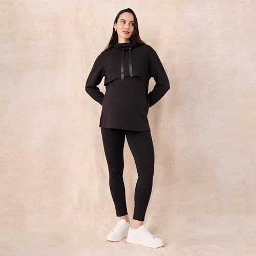 Image of Motherhood Maternity Women's Over the Belly Workout Activewear Pregnancy Leggings with Pockets