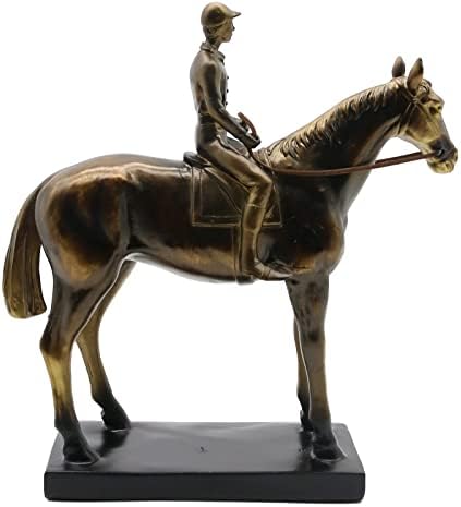 Lukitas Horse Statues and Sculptures, Horse Racing Figurine Home Decor, Equestrian Gift for Horse Lovers, Horseback Riding Ornament, Resin