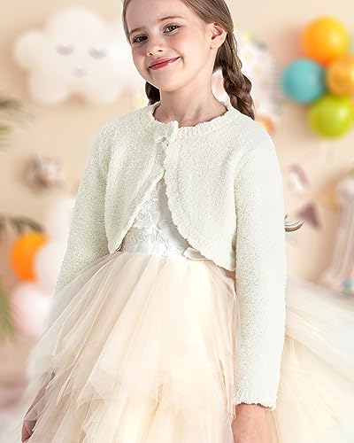 Image of BOBOYOYO Long Sleeve Girls Shrug Knit Girls Cardigan Bolero Dress Sweater