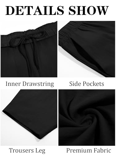 Runcati Mens Cotton Harem Capri Pants Yoga Beach Baggy 3/4 Shorts Pants Casual Elastic Waist Hippie Boho Pants 5