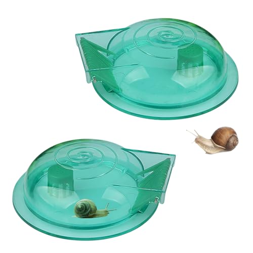 2 Stück Schneckenfalle Aquarium & Garten - Transparente Schneckenfangbox mit Köder, Wiederverwendbar für Blumentöpfe, Fischbecken und Outdoor-Pflanzen