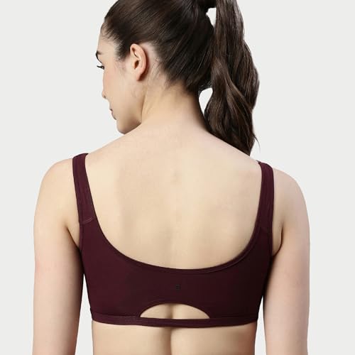 Image of Enamor Low Impact Women's Cotton Easy Everyday Bra - All Day Comfort Non Padded, Wirefree, High Coverage - SB06