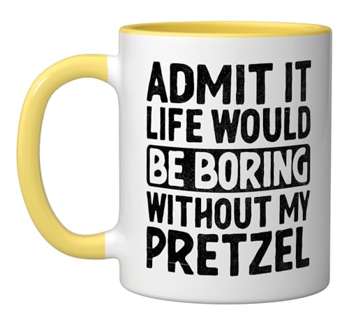 Taza de Cerámica 11 Onzas Amarillo y Blanco miniatura 1