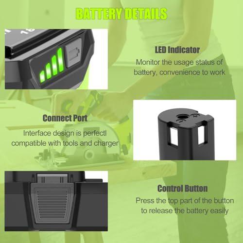 PEYESTEN 2 Packs 3.0 18V Replacement Battery for Ryobi 18V Lithium Ion Battery, Compatible with 18 Volt ONE+ Battery P103 P104 P105 P107 P108 and Power Tools