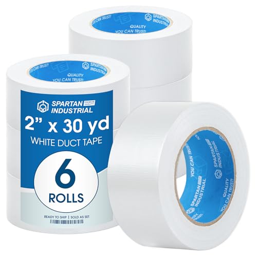 2" X 30 yd White Duct Tape - 6 Rolls of Water-Resistant Duct Tape