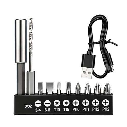 GRENPRO 4V Electric Screwdriver, Rechargeable Cordless Screwdriver Set with 10 Bits, LED Light, Left/Right Rotation, USB Charging Cable, Ideal for Home Repairs by GRENPRO - Image 3