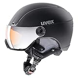uvex hlmt 400 visor style - Skihelm für Damen und Herren - mit Visier - individuelle Größenanpassung - black - 58-61 cm