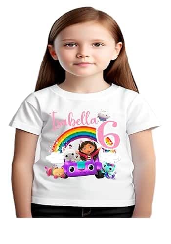 Camiseta Personalizada Cumpleaños Gaby y la casa de muñecas (5/6 años)