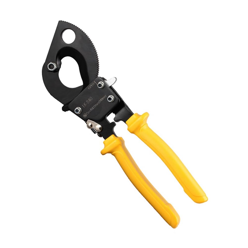 1 Pieza Tijeras de Cable de Cobre y Aluminio Tijeras de Engranaje Pinza de Desconexión de Cable Mecánico Amarillo