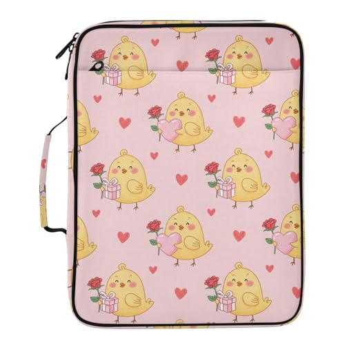 KJIZMO Love Chicks File Organizer with 3-Ring Binder，Expandable Filing Folder