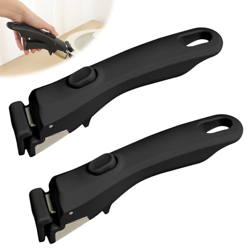 ZVD 2 Pièces Poignée Amovible Universelle Pour Poêles, Poignée Amovible, Poignee Détachable Pour Casserole Résistante À La Chaleur (250°C), Pour...