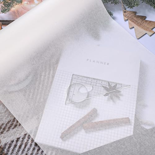 2 rolos de papel vegetal 30,5 x 50 m de papel vegetal branco translúcido para desenhar, esboçar, art