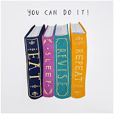 Hallmark Good Luck for Exams Card - Contemporary Revision Books Design