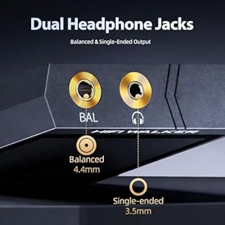 HIFI WALKER H20 Ultra HiFi Music Player – ES9038Q2M DAC, 4.4mm Balanced Output, Native DSD256, aptX HD/LDAC, 128GB Lossless Audio Player for Audiophiles - Black