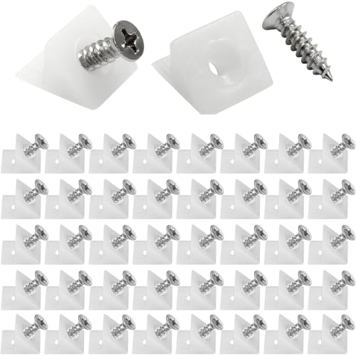 120PCS Drawer Bottom Supports - Durable Plastic Clips with Screws for Furniture and Cabinet Shelf Supports - Easy Installation and Versatile Use