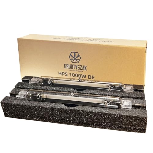 GRUOTVSZAK 2150umol HPS 1000W DE Grow Light Bulb High Pressure Sodium Double Ended Flowering 2 Pack