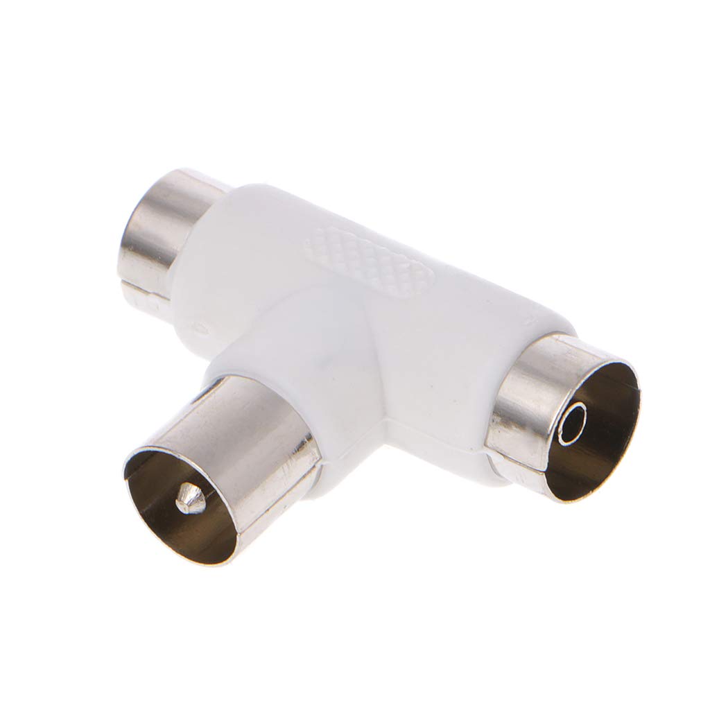 Elnwnnkc 2 Way for T Splitter Coaxial Cable Male to 2x Female Connectors
