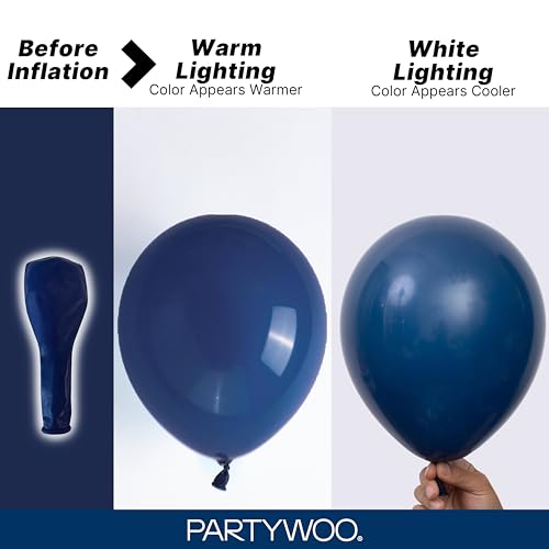 Image of PartyWoo Navy Blue Balloons 100pcs Different Sizes of 36 18 12 10 5 Inch Dark Blue Balloon Arch Kit Garland for Graduation Wedding Sports Theme Boy Baby Shower Men Birthday Party Decorations Blue-Y72