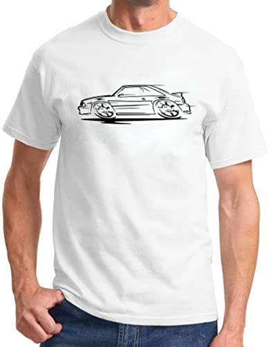 1993 Ford SVT Cobra Mustang 5.0 Redline Design Classic Print Tshirt Small White