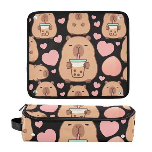 Bolsa de viaje para herramientas de cabello con tapete resistente al calor para planchas, rizadores y secadores miniatura 3